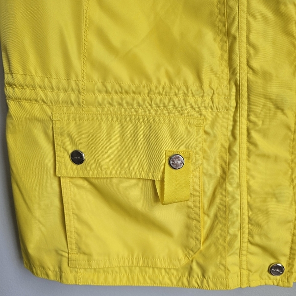 Ralph Lauren, New, Yellow Nylon Snap Zip Fron Cargo Utility Vest, Size Large - Picture 3 of 10